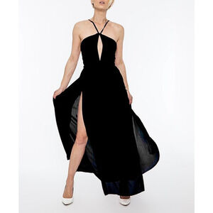 Haute Rogue Women Liana Maxi Dress Black Size L